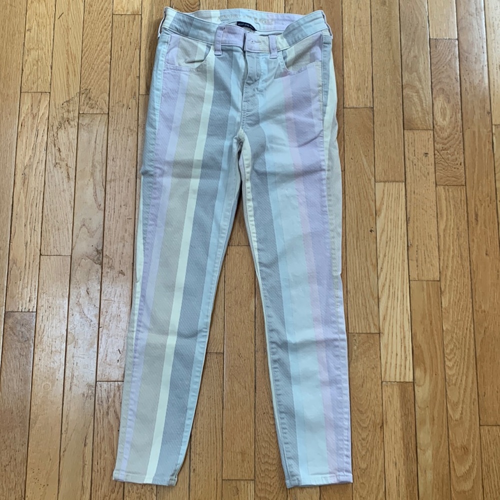 American Eagle Striped Colored Jeans